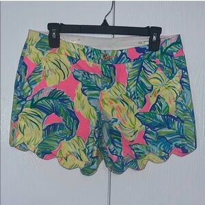 Lilly Pulitzer Pink and Green scalloped stylish shorts